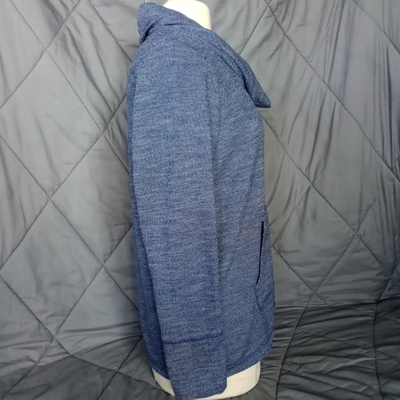 Women's Sonoma Blue Cowl Neck Kangaroo Pouch Heathered Long Sleeve Sweatshirt - Picture 5 of 14